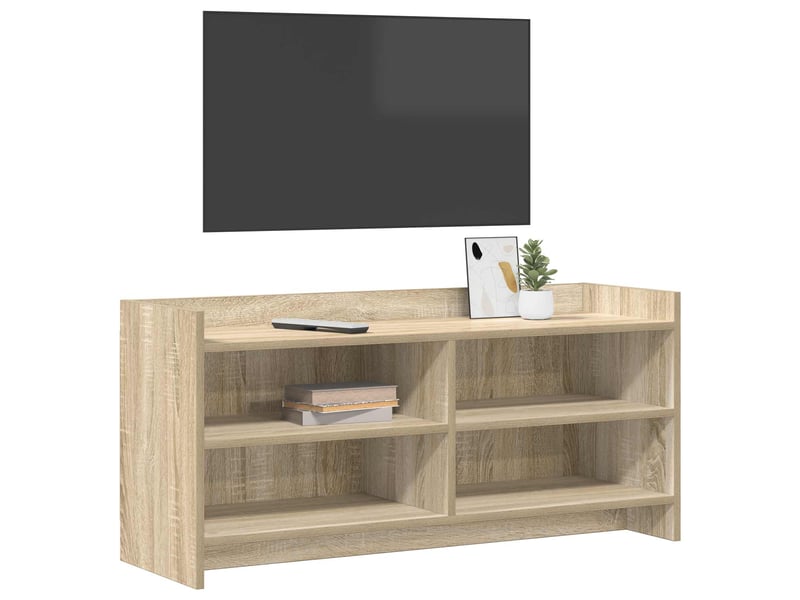  Meuble tv - banc tv - meuble de rangement 100 x 33 x 47 cm chêne sonoma bois d'ingénierie  - Conforama C