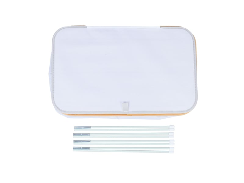  Panier à linge moderne avec couvercle 105 litres pratique rangement salle de bain chambre en tissu blanc 13_0013940  - Conforama B