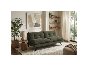 Canapé droit convertible MEUBLORAMA 3 places Tissu vert
