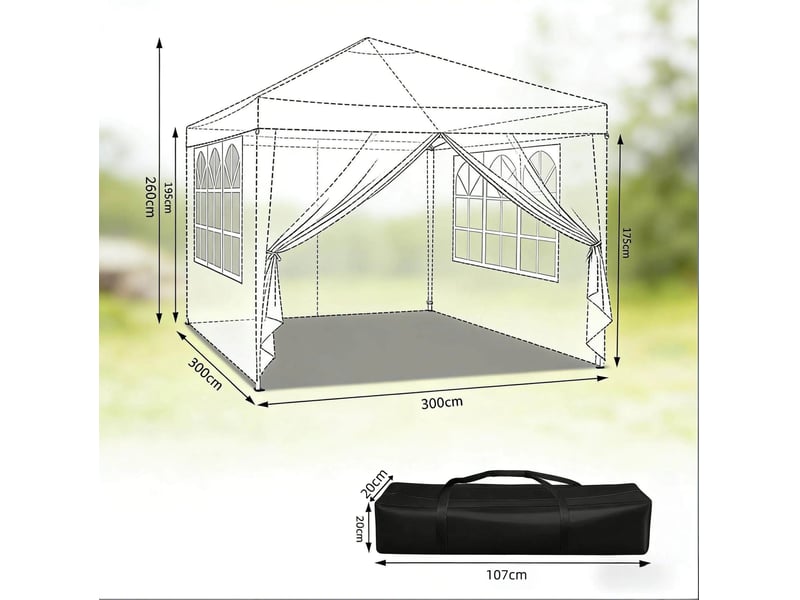 Tonnelle de jardin 300x300 cm réglable métal anthracite - Conforama C