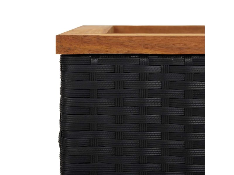  Jardinière - bac à fleurs noir 80x40x80 cm résine tressée  - Conforama D