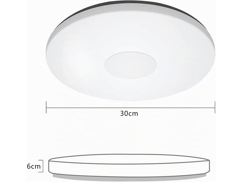  Plafonnier led wi-fi 30 cm 24 w – compatible alexa et google home, intensité réglable via application, indice de protection ip44  - Conforama C