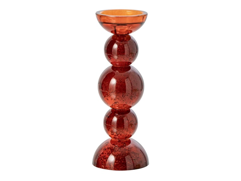  Bougeoir boules en verre dimitri 27cm bronze  - Conforama A