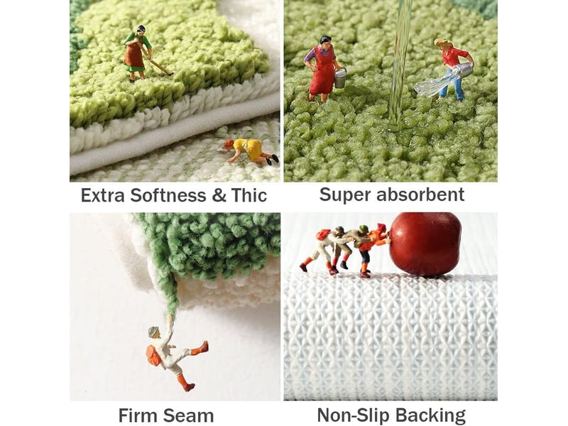 50x80cm tapis de bain antidérapant, absorbant tapis de salle de bain doux microfibre vert tapis de douche lavable en machine tapis d'entrée pour cuis - Conforama D