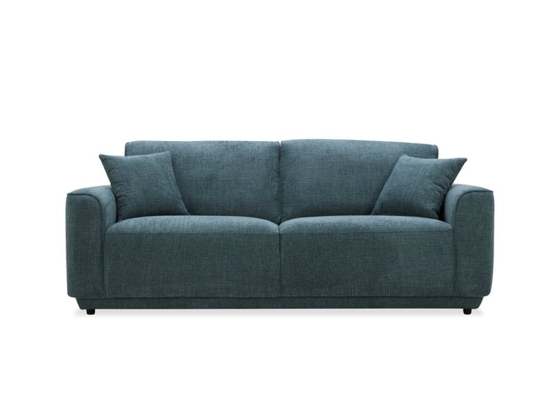  Canapé 3 places en velours chiné bleu carlota CARLOTA - Conforama A