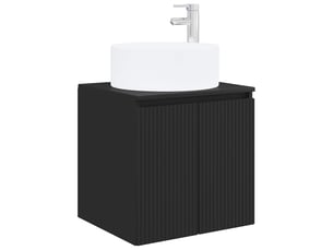 Meuble de lavabo mural, rangement salle de bain noir 49.5x44.5x65.5 cm