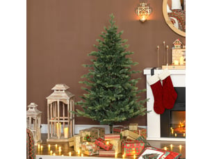 Sapin de noël artificiel 150 cm, arbre de noël réaliste avec 1202 pointes de branche articulée, support en métal, vert