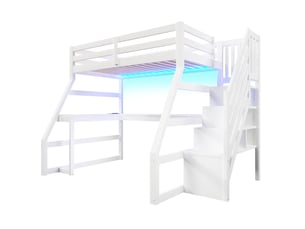 Lit mezzanine 90x200 cm SOGEU coloris blanc