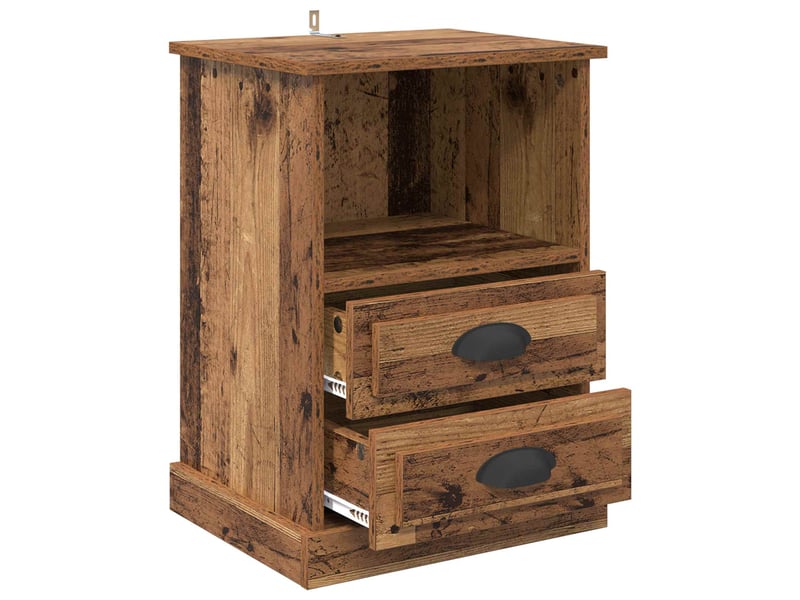  Lot de 2 table de chevet, table de nuit bois ancien 36 x 43 x 60 cm  - Conforama E