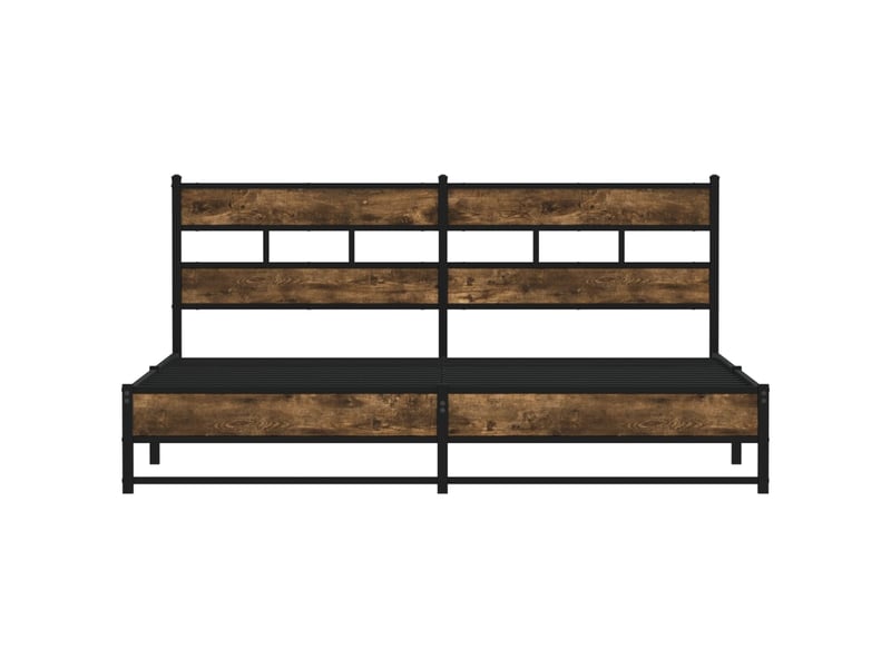  Lit double- lit adulte -  cadre de lit en métal sans matelas chêne fumé 180x200 cm  - Conforama C