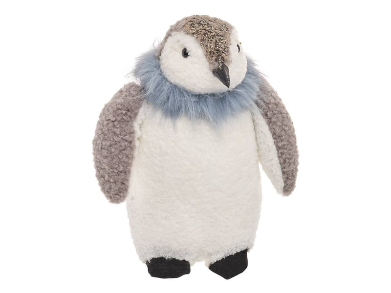  Pingouin de noël gris et bleu h. 29 cm JOURDAIN - Conforama A