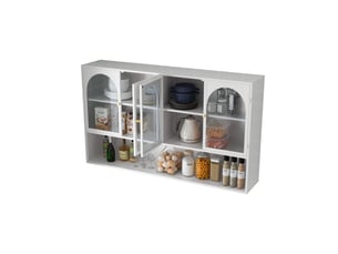 Vitrine coloris blanc 2 étagère(s) <strong>MEULVA</strong> <strong></strong> - 120 cmx70 cm
