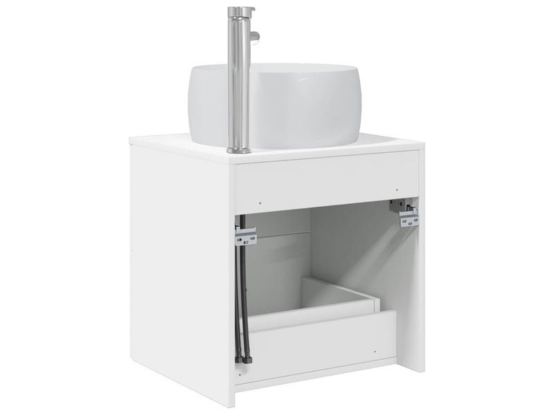  Vanité de lavabo mural, meuble de rangement blanc 49.5x44.5x66 cm shl6445  - Conforama E