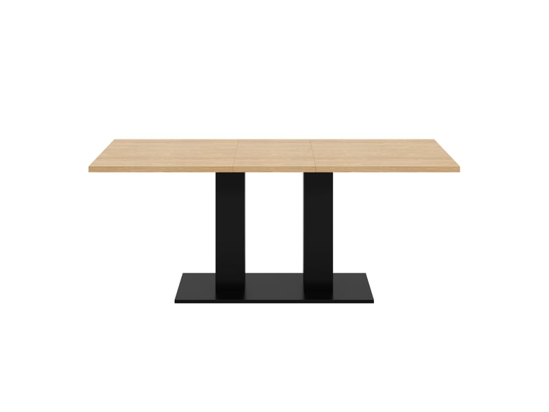  Table à manger extensible rectangulaire pour 4 à 8 personnes avec plateau mdf pour salle à manger finition bois naturel  - Conforama A
