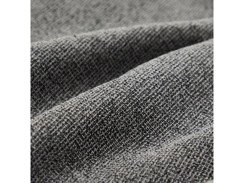  Canapé droit 4 places gris foncé en tissu aspect lin, poches latérales et 4 coussins Fay Lum - Conforama E