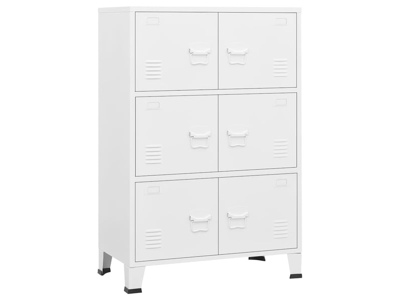  Coffre de rangement, boîte de rangement de rangement industriel blanc 75x40x115 cm métal  - Conforama A
