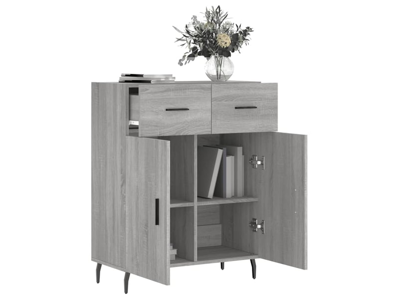  Buffet - bahut - meuble de rangement sonoma gris 69,5x34x90 cm bois d'ingénierie  - Conforama D