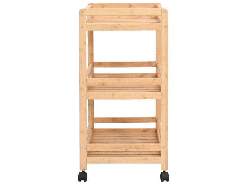  Desserte de cuisine, chariot de rangement avec roues naturel 46x38x76 cm bambou  - Conforama E