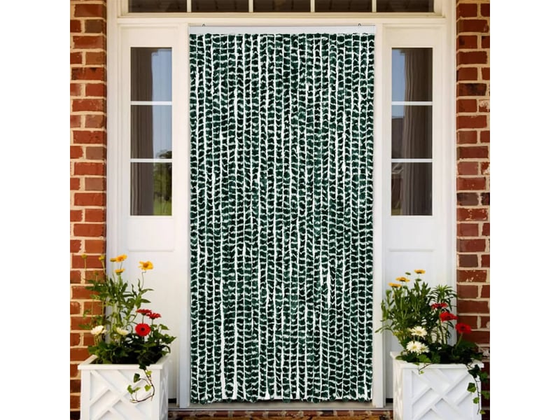  Rideau anti-mouches, moustiquaire vert et blanc 100x230 cm chenille cf43585  - Conforama B