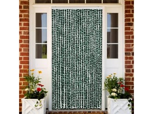 Rideau anti-mouches, moustiquaire vert et blanc 100x230 cm chenille cf43585