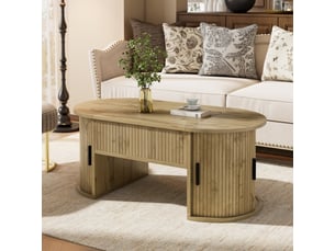 Table basse ovale coloris naturel <strong>ATELIER CONFORTIEL</strong> <strong></strong> - 50 cmx100 cm