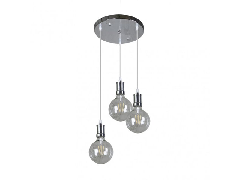  Fabrilamp prisco, lampe, moderne, 3 x e27, chromé, 36-118 x 36 x 36 cm 167183020 - Conforama A