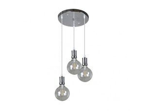 Fabrilamp prisco, lampe, moderne, 3 x e27, chromé, 36-118 x 36 x 36 cm