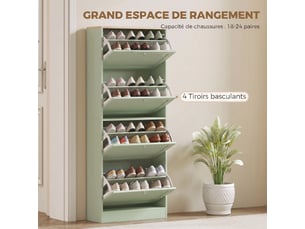 Meuble à chaussures 24 paire(s)  <strong></strong>  <strong></strong> coloris vert