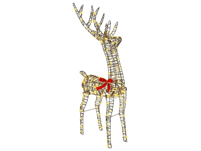  Renne, éclairage de noël, décoration de noël 3d 140 led blanc chaud 70 x 41 x 128 cm rotin cf62042  - Conforama A