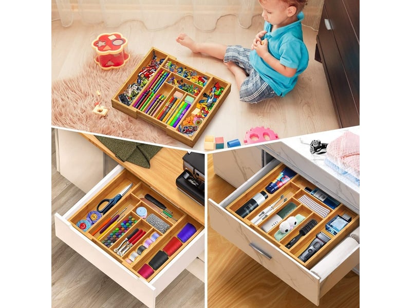  Range-couverts extensible 8 compartiments – 32-52 x 43 x 5cm  - Conforama D