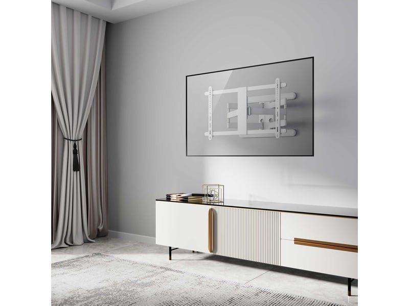  Support mural tv articulé écran 37''- 86'' - bras 6,9-66 cm blanc  - Conforama B