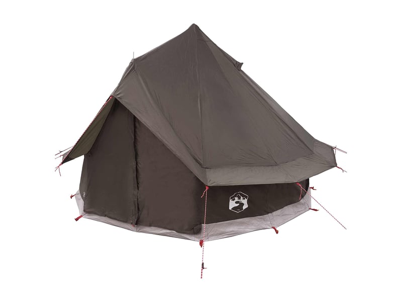  Tente tipi, tente de camping 4 personne marron gris polyester et acier  - Conforama C