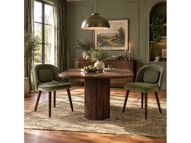  Chaises de salle à manger lot de 2, velours vert foncé homvra  - Conforama B
