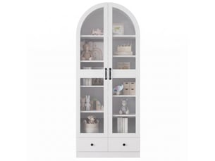 Vitrine coloris blanc  <strong></strong> <strong>CozyNest</strong> - 76 cmx180 cm