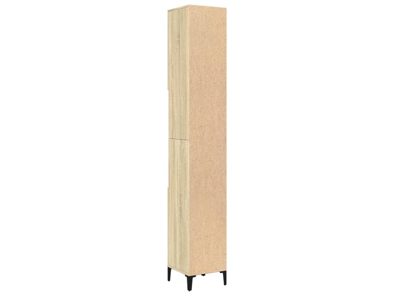  Meuble salle de bain rangement, commode chêne sonoma 30x30x190 cm  - Conforama E