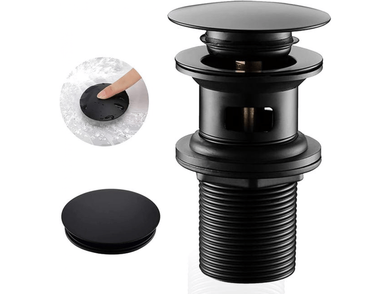  Coulisse avec trop-plein universel pop-up pop-open pop-open aspirateur automatique pour baignoire, acier (noir)  - Conforama A