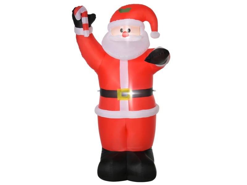  Décoration de noël gonflable, père noël de 2,4 m avec éclairage led et canne de noël  - Conforama B