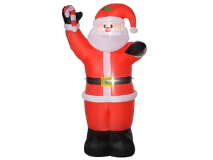 Décoration de noël gonflable, père noël de 2,4 m avec éclairage led et canne de noël