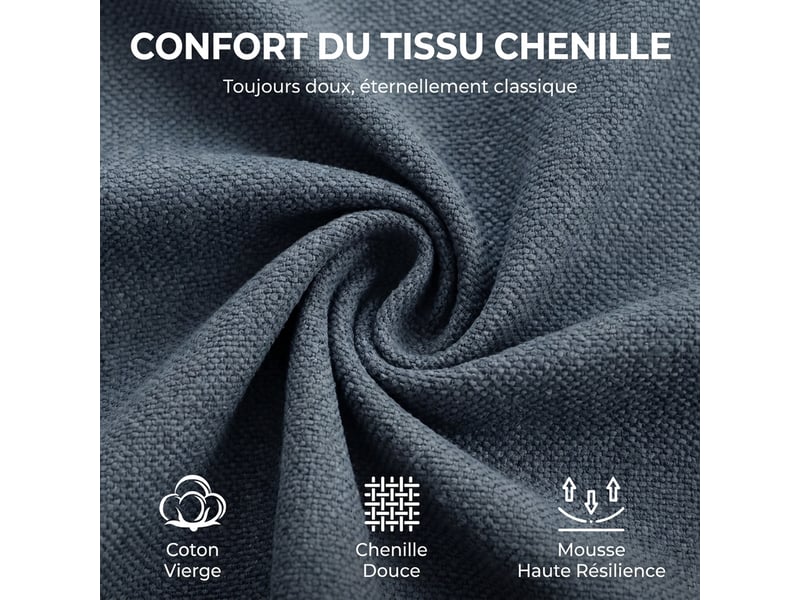  Chaise bureau ergonomique, hauteur réglable, fonction bascule, bleu  - Conforama E