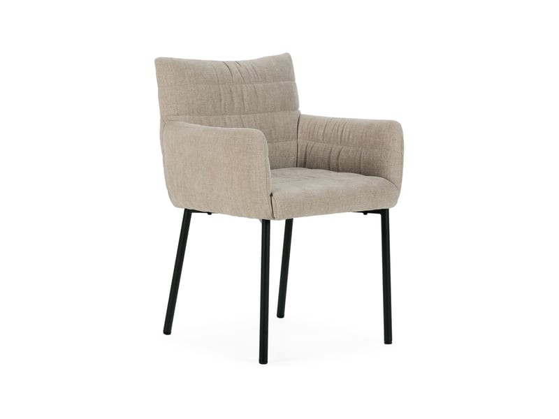  Lot de 2 fauteuils repas 61x61x85 cm en tissu beige et noir - kulpa  - Conforama C