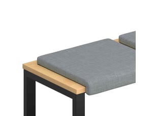 Lot de 2 coussins de banc, coussins d'assise, coussins pour chaisecanapé tissu gris clair profondeur 35 cm cf52507
