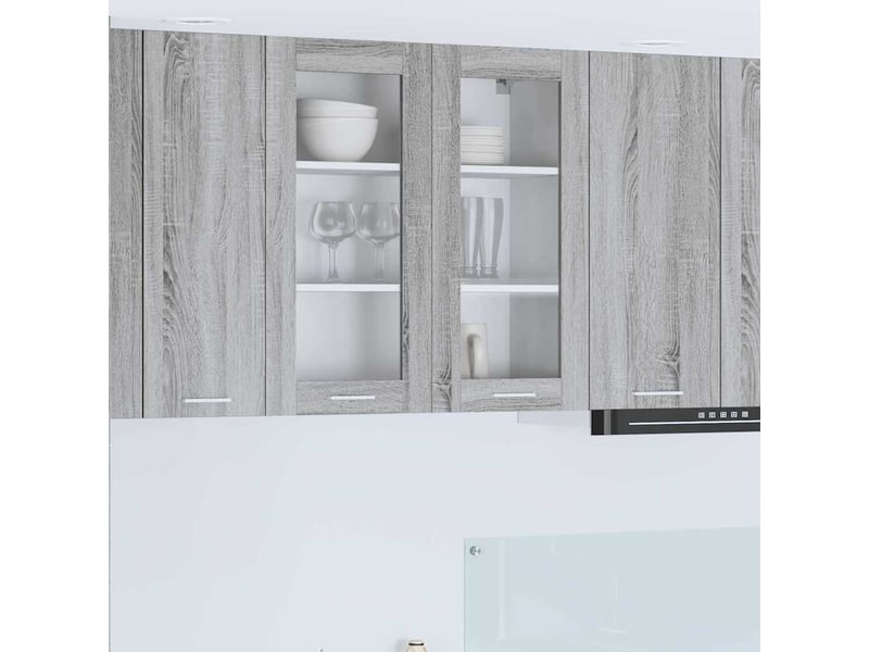  Meuble de rangement, armoire suspendue gris sonoma 80x31x80cm bois d'ingénierie shl4975  - Conforama B