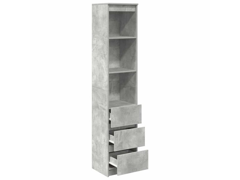  Buffet haut - bahut - meuble de rangement gris béton 37,5x35x180 cm bois d'ingénierie  - Conforama E