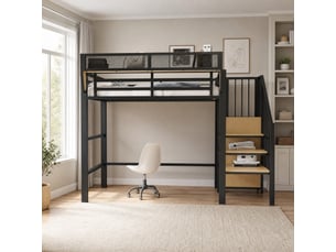 Lit mezzanine 90x200 cm <strong>MODENUIT </strong>  <strong></strong> coloris noir