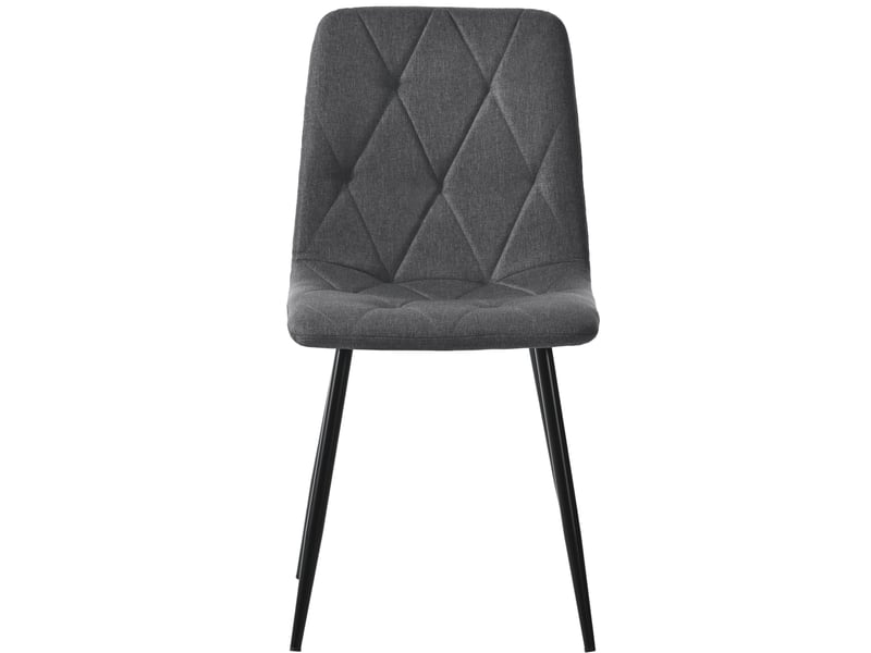  Lot de 4 chaises de salle à manger gris foncé, assise en lin, dossier confortable  - Conforama A