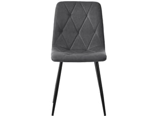 Lot de 4 chaises de salle à manger gris foncé, assise en lin, dossier confortable