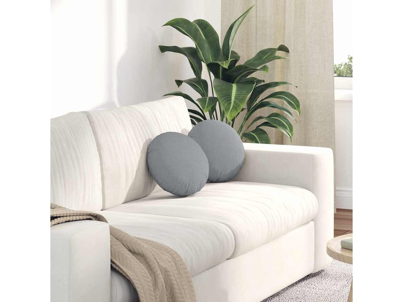  Lot de 2 coussins de siège, coussins décoratifs tissu gris clair ø30 x 13 cm cf59823  - Conforama B