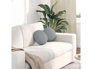 Lot de 2 coussins de siège, coussins décoratifs tissu gris clair ø30 x 13 cm cf59823