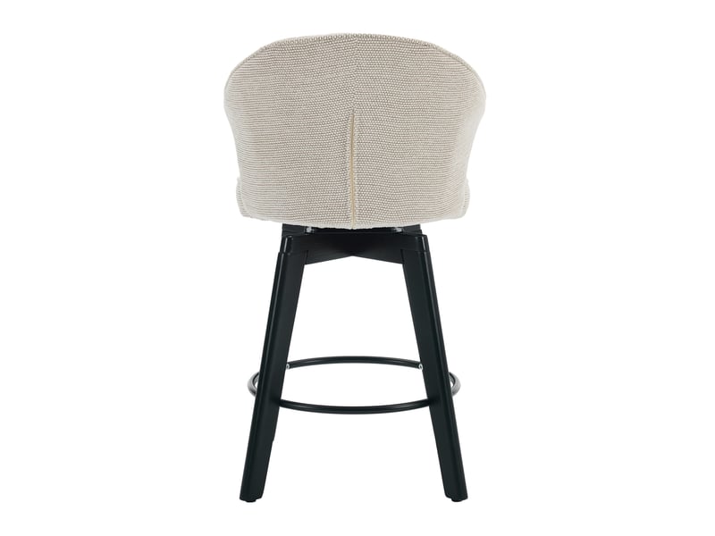  Lot de 2 tabourets de bar pivotants en chenille beige 52.5x51x92.5 cm  - Conforama R