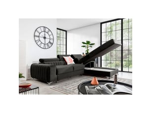 Canapé d'angle droit gris foncé convertible 3 places jayson grand confort